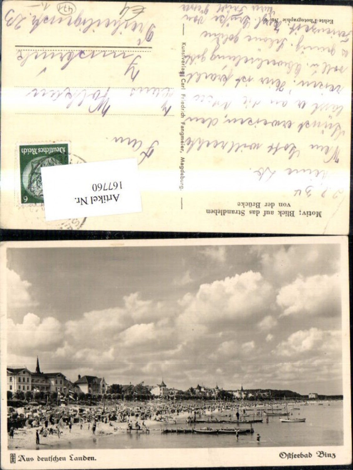 167760,Ostseebad Binz Blick a. d. Strandleben v. d. Brücke