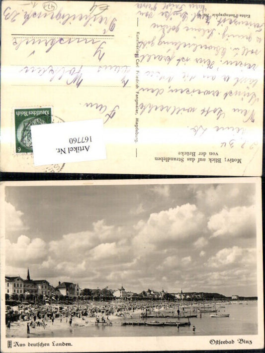 167760,Ostseebad Binz Blick a. d. Strandleben v. d. Brücke