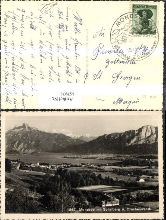 167975,Mondsee m. Schafberg u. Drachenwand Totale