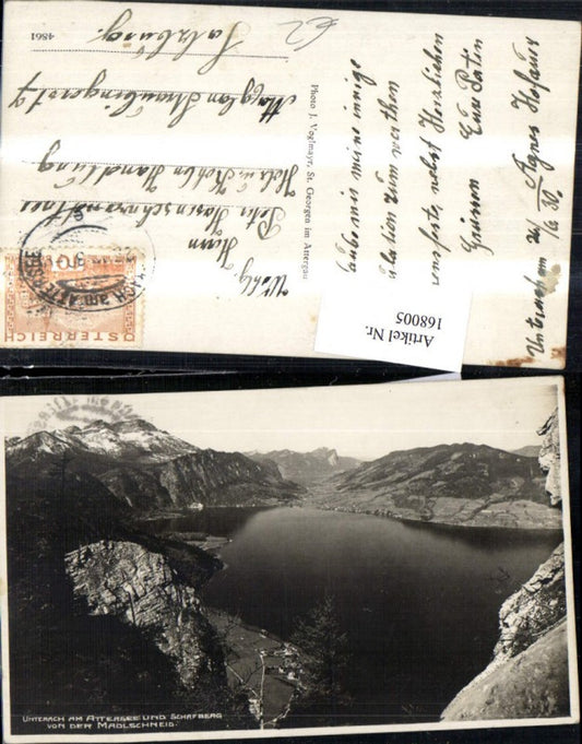 168005,Unterach am Attersee u. Schafberg von der Madlschneid