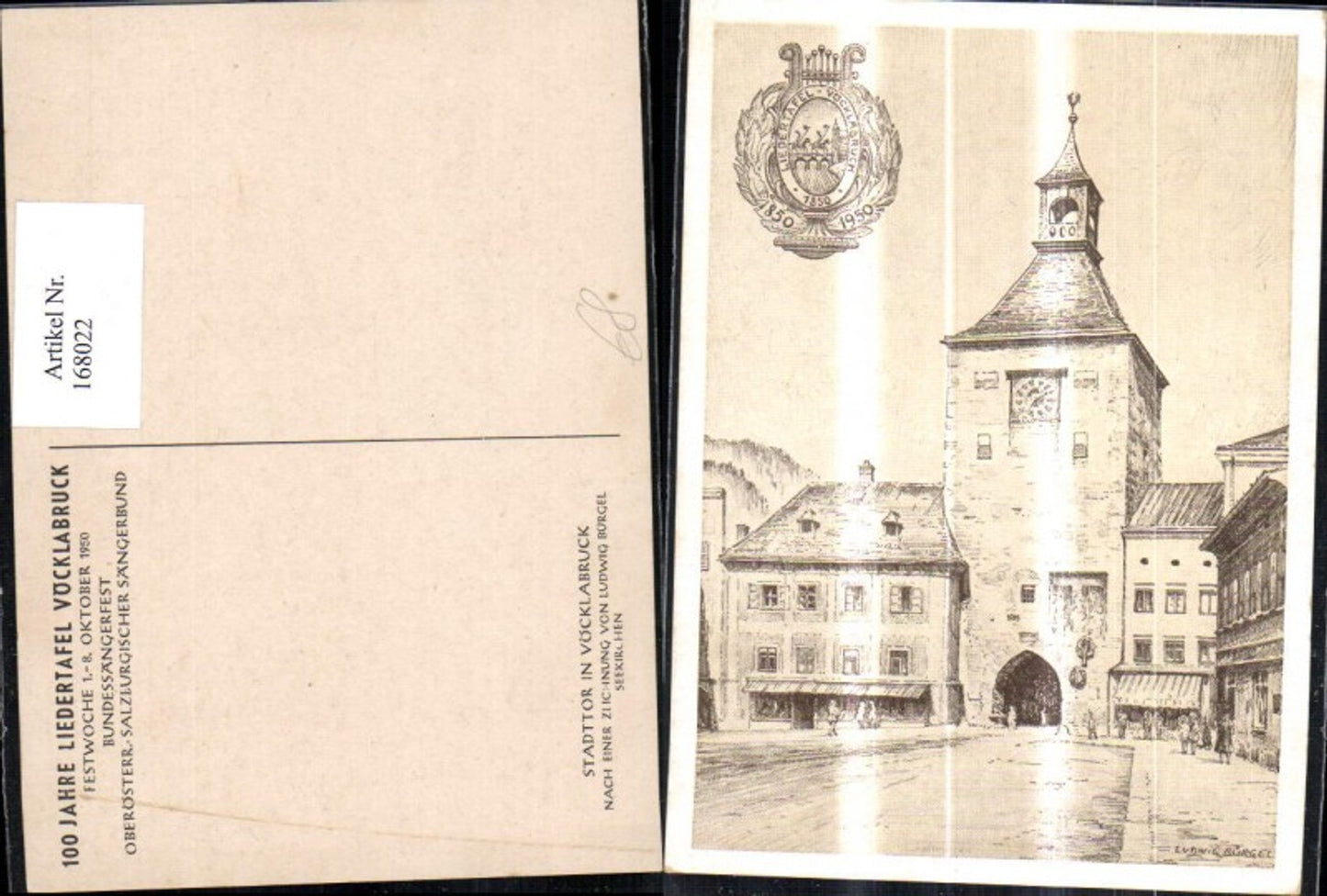168022,Vöcklabruck Liedertafel Künstlerkarte Ludwig Bürgel