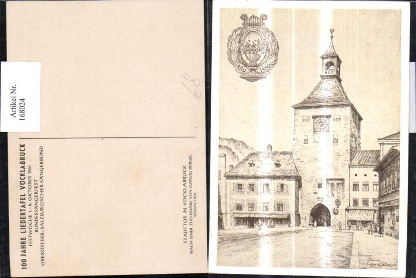 168024,Vöcklabruck Liedertafel Künstlerkarte Ludwig Bürgel