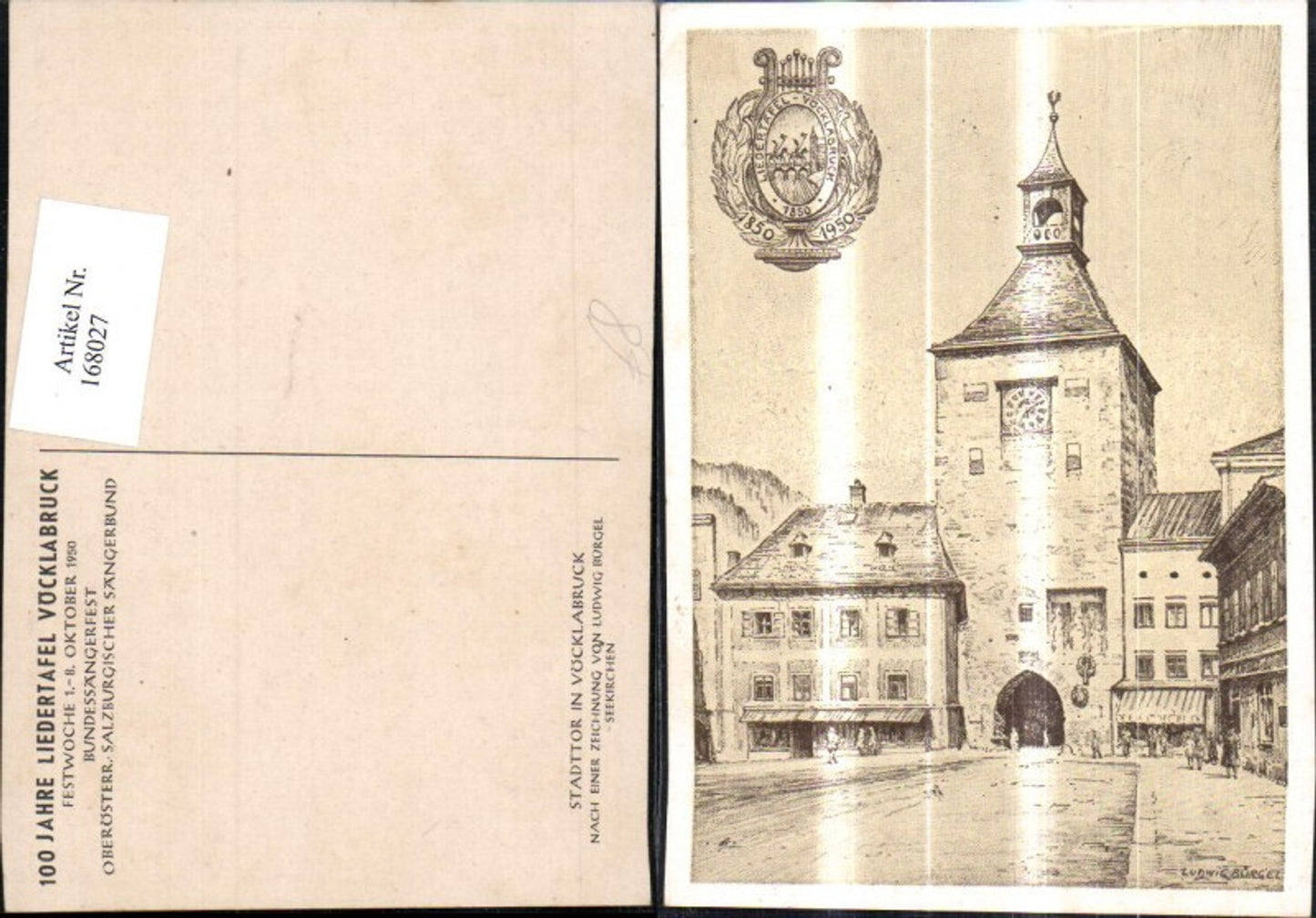 168027,Vöcklabruck Liedertafel Künstlerkarte Ludwig Bürgel