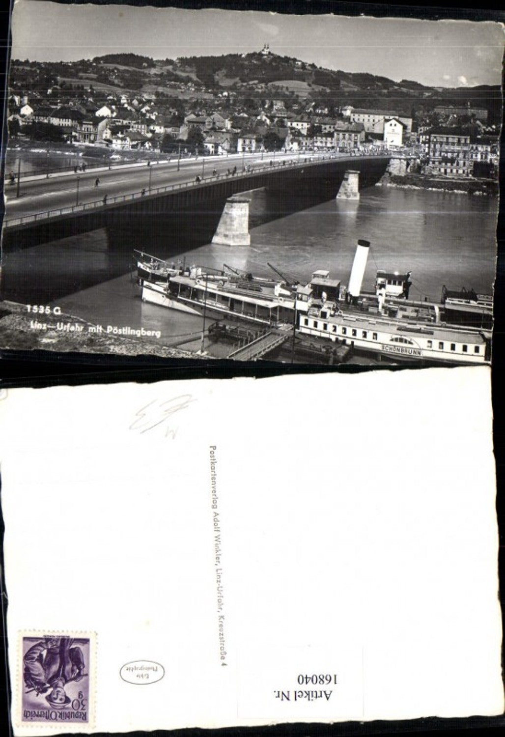 168040,Linz Urfahr m. Pöstlingberg Totale Dampfer