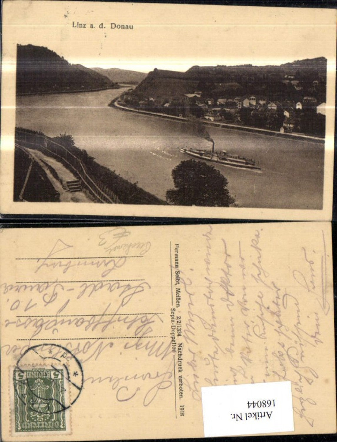 168044,Linz Puchenau Dampfer auf der Donau