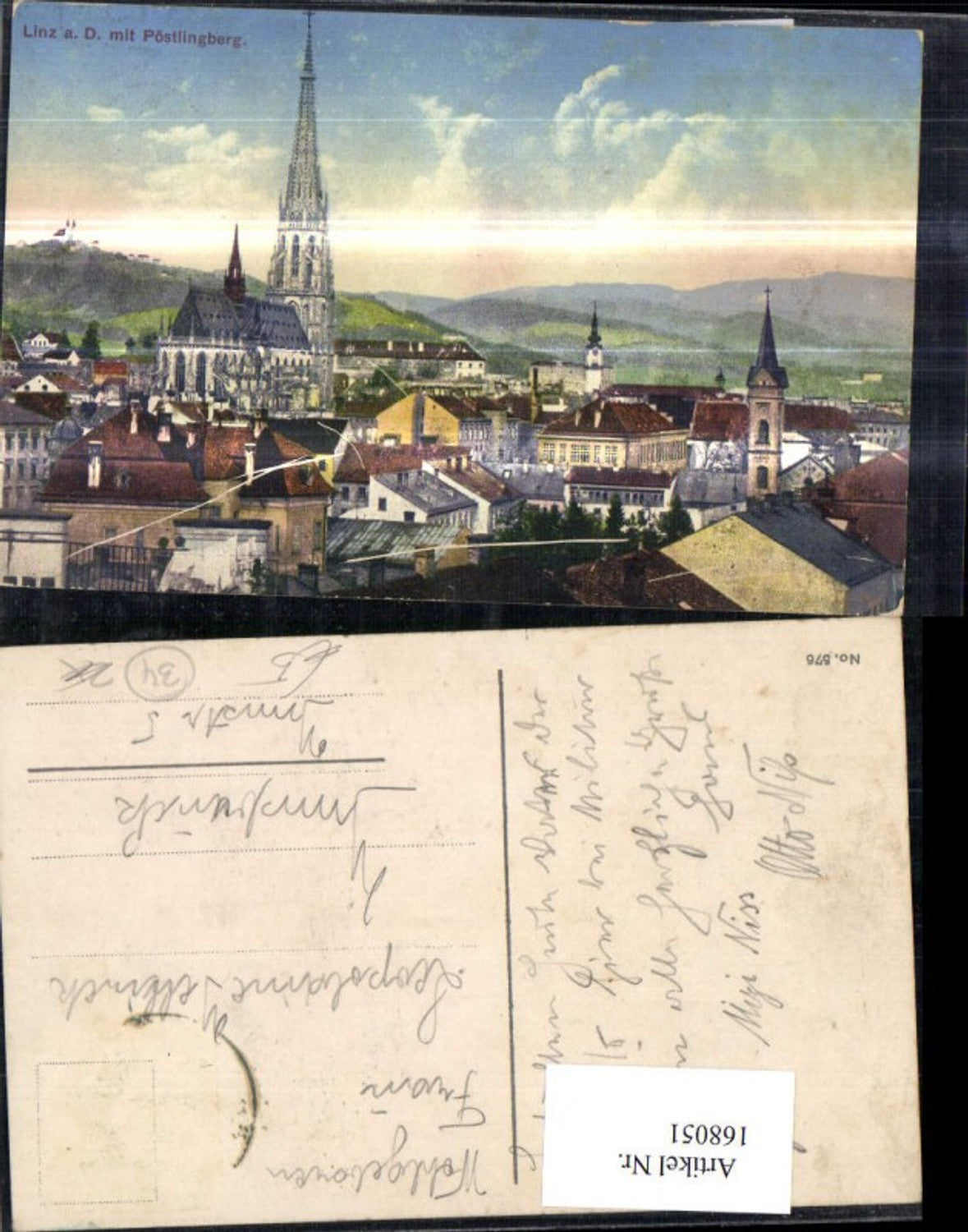 168051,Linz m. Pöstlingberg Ortsansicht