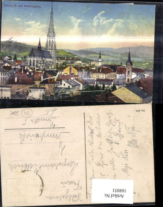 168051,Linz m. Pöstlingberg Ortsansicht