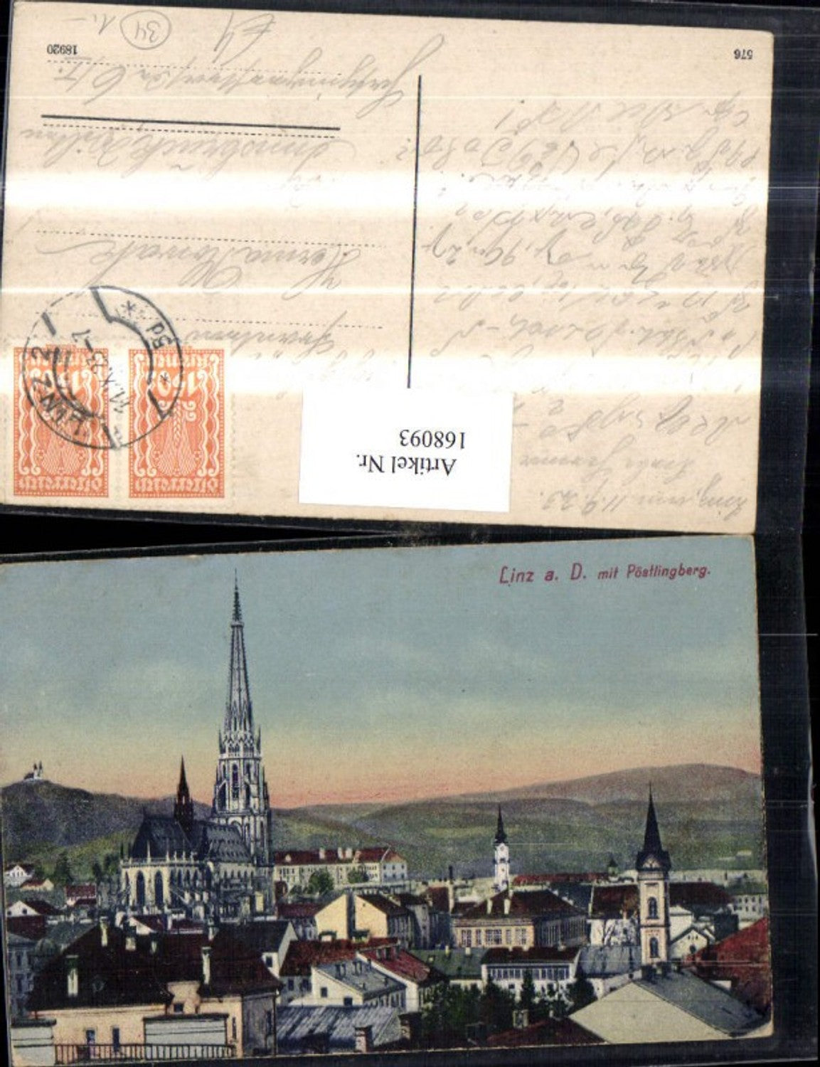 168093,Linz m. Pöstlingberg Ortsansicht