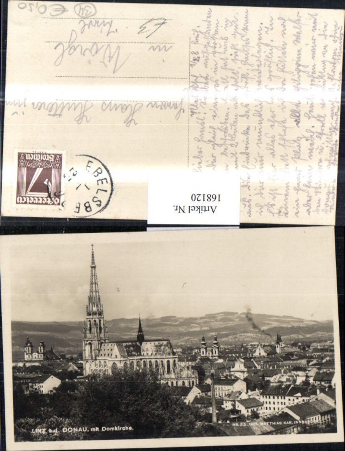 168120,Linz m. Domkirche Ortsansicht