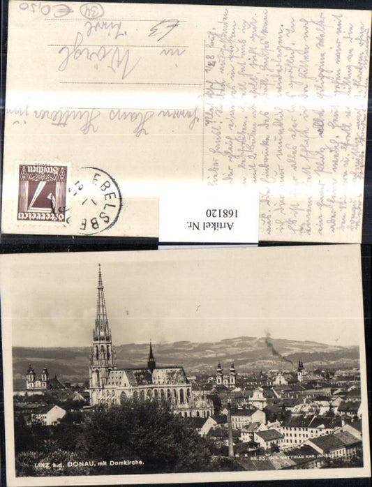 168120,Linz m. Domkirche Ortsansicht