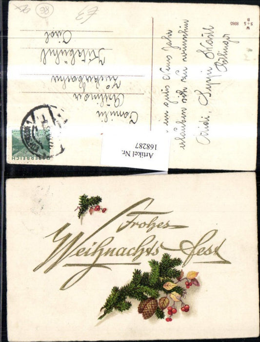 168287, Christmas embossing fir branches pine cones leaves