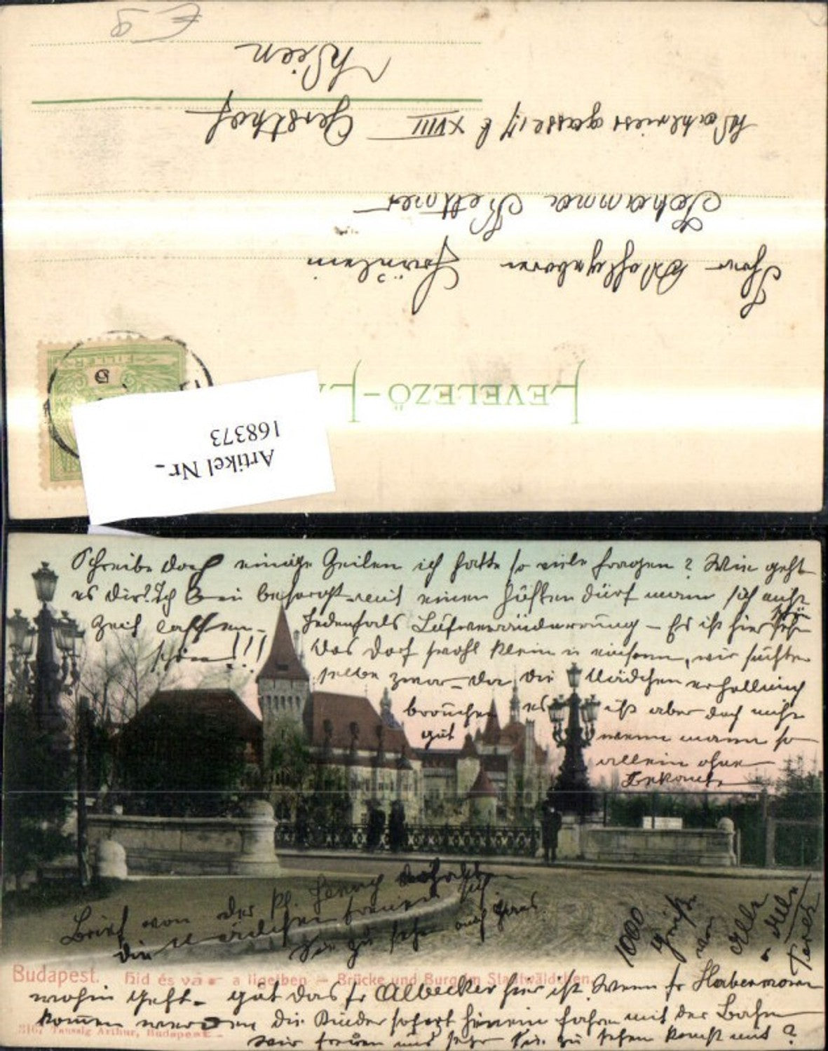 168373,Budapest Brücke u. Burg i. Stadtwäldchen