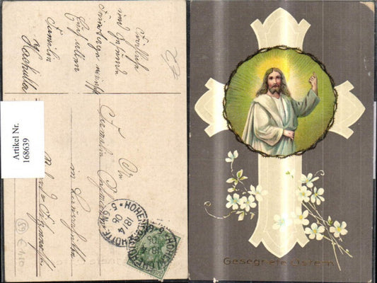 168639, Easter Jesus halo cross flowers