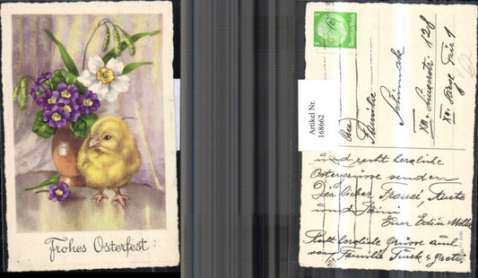 168662, Easter chicks violets flowers pub heather 2086