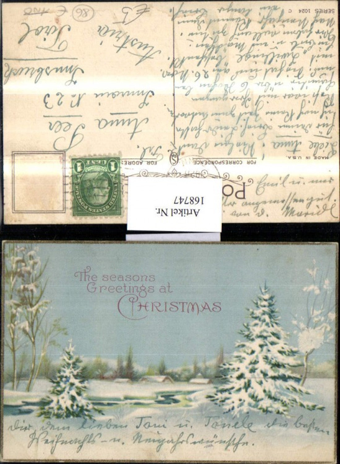 168747, Christmas snowscape trees houses