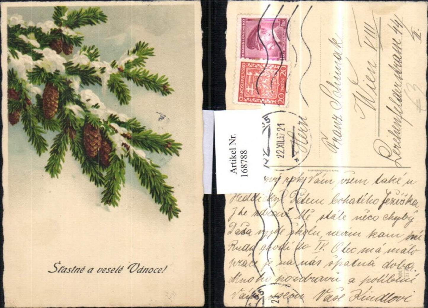 168788, Christmas fir branches pine cones snow