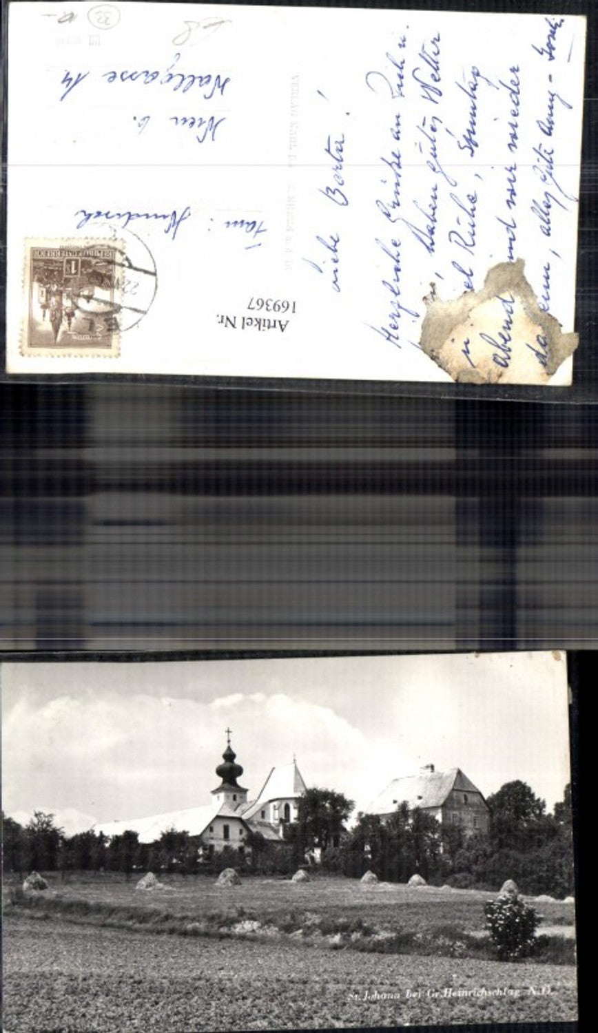 169367,St Johann b. Gr. Heinrichschlag Ansicht m. Kirche 1962