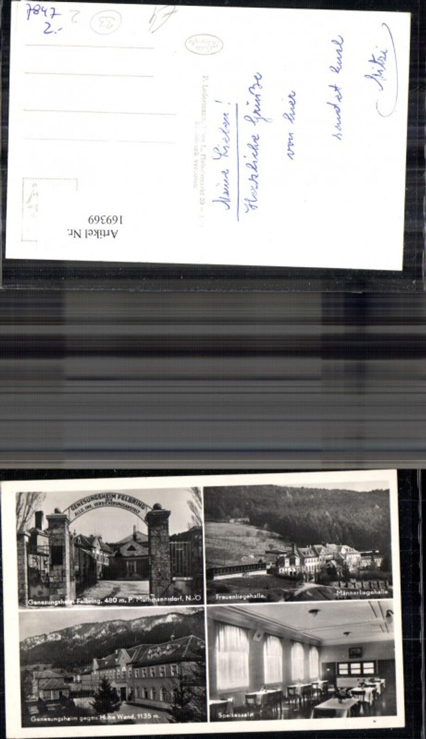 169369,Genesungsheim Felbring b. Muthmannsdorf Allgem. Inv. Versicherungsanstalt Mehrbild Ak