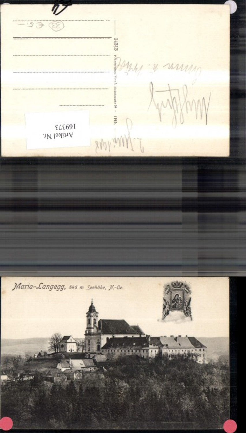 169373,Maria Langegg Ansicht 1918 Fotomontage m. Hl Bild