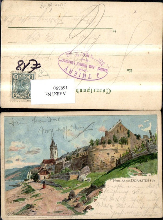 169390,Grüsse a. Dürnstein Litho sign P. Zitschke pub J. Velten