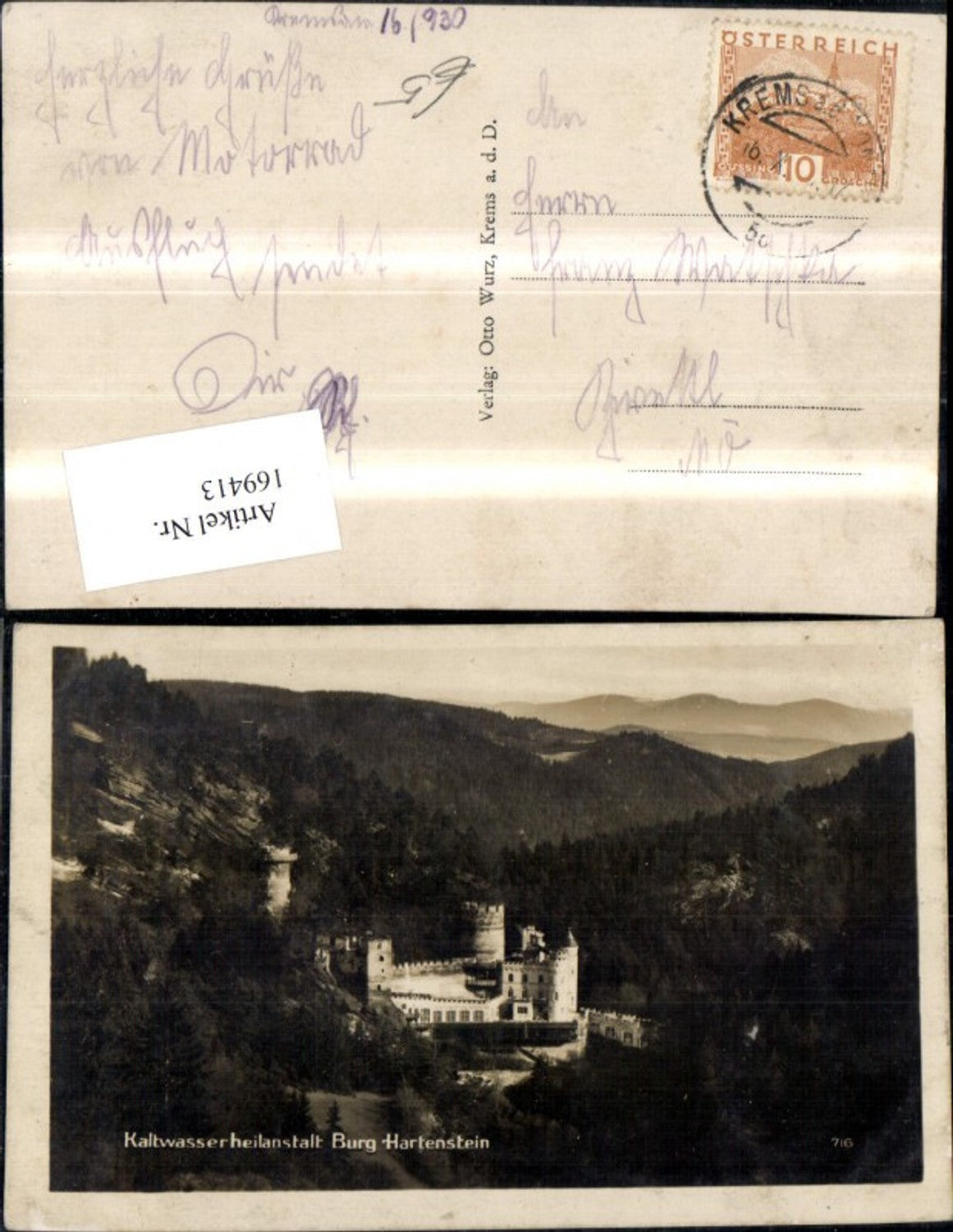 169413,Weinzierl am Walde Burg Hartenstein Kaltwasserheilstätte