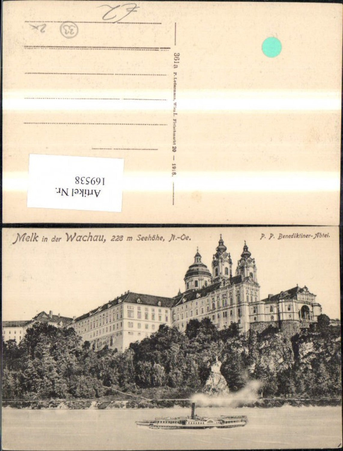 169538,Melk i. d. Wachau Stift Abtei m. Schiff Dampfer