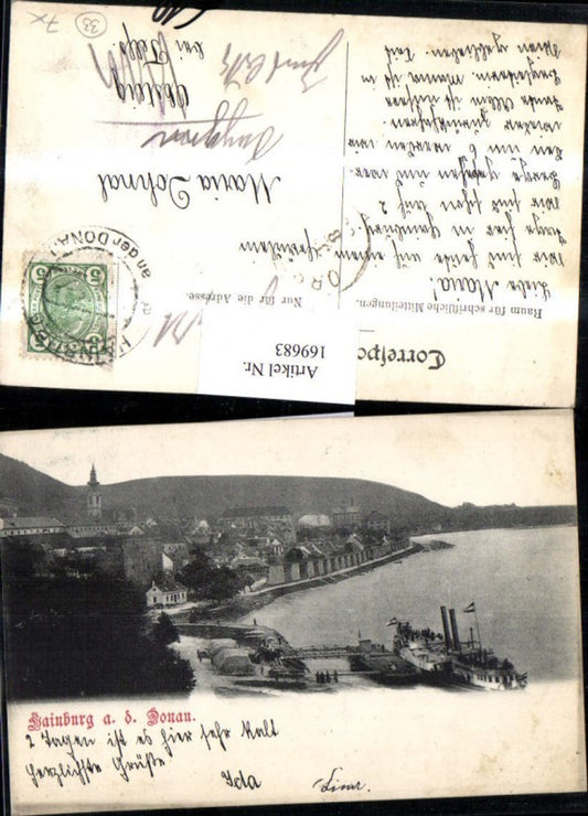 169683,Hainburg a. d. Donau Ortsansicht Schiffstation Dampfer