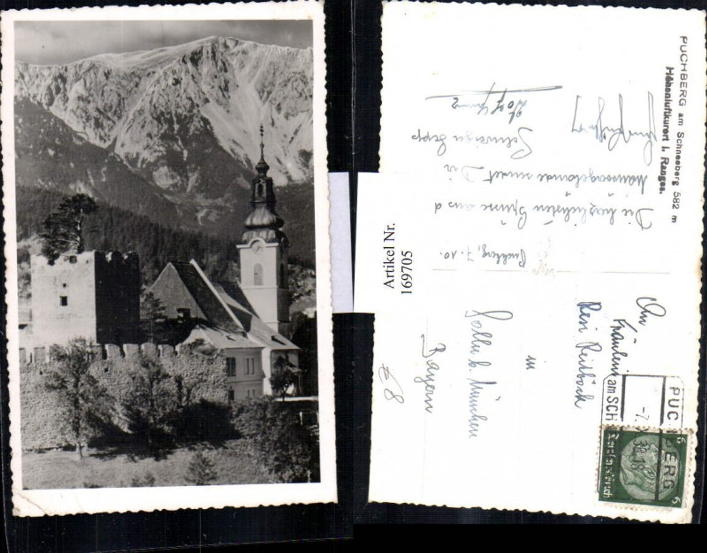 169705,Puchberg am Schneeberg Ortsansicht Kirche Ruine
