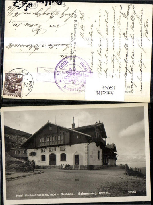 169763,Puchberg Hotel Hochschneeberg Schneeberg Postablage Hochschneeberg Puchberg Stempel