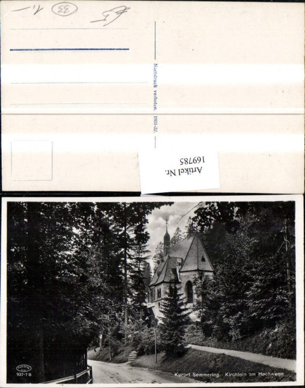 169785,Kurort Semmering Kirchlein am Hochwege