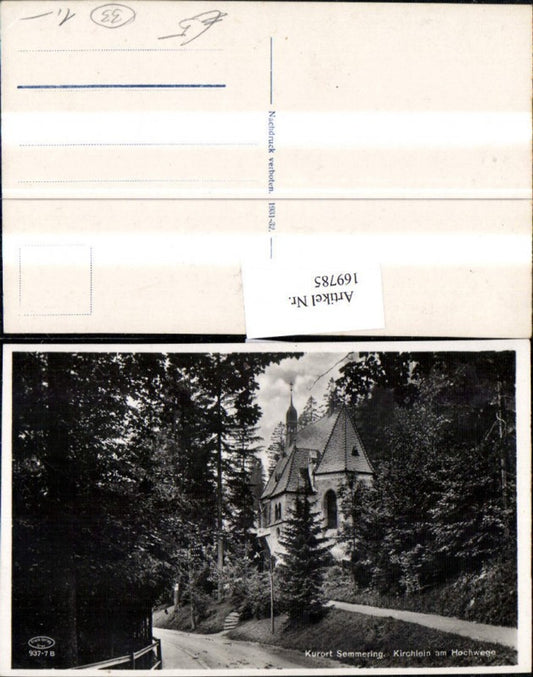 169785,Kurort Semmering Kirchlein am Hochwege