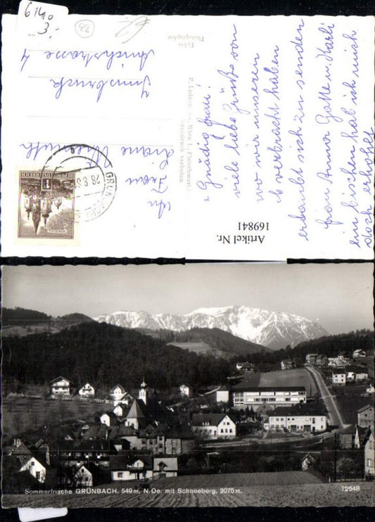 169841,Grünbach Totale m. Schneeberg