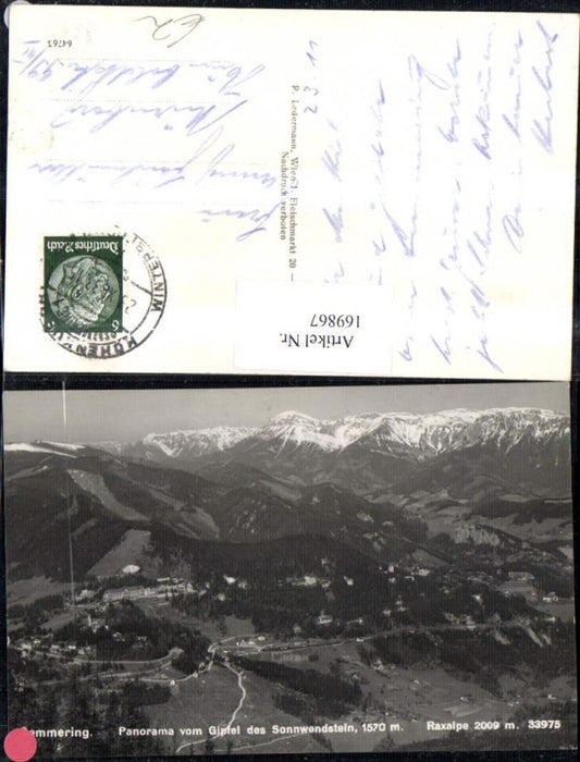 169867,Semmering Totale v. Gipfel des Sonnenwendstein Raxalpe