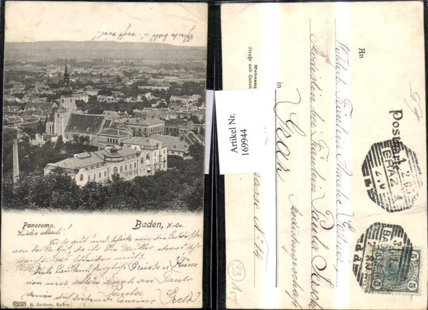 169944,Baden b. Wien Panorama 1905