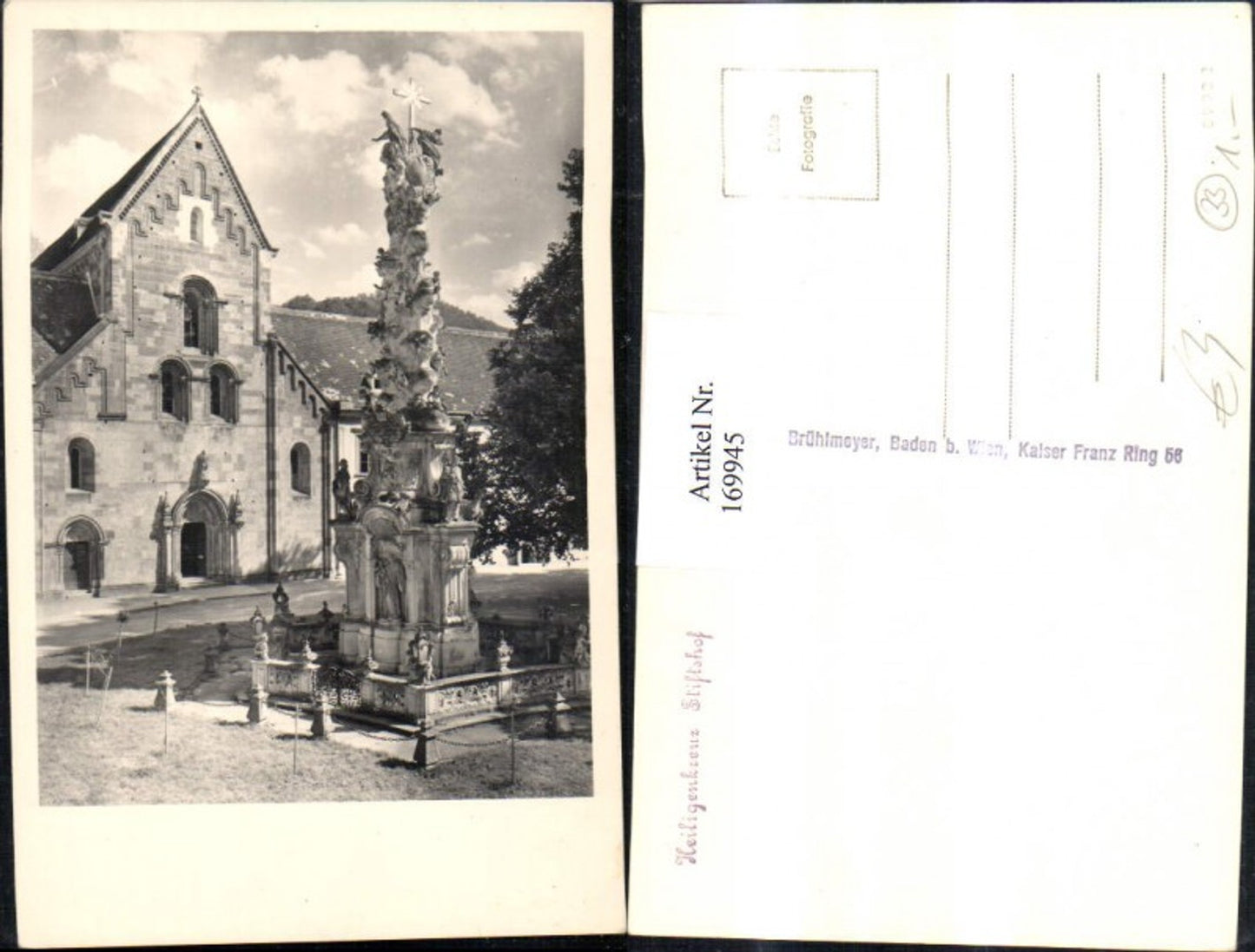 169945,Heiligenkreuz Stiftshof b. Baden b. Wien Säule Denkmal