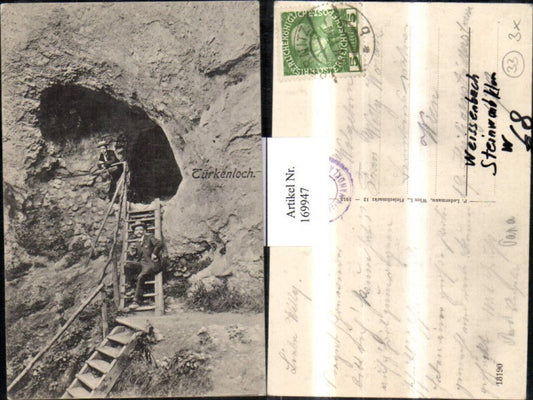 169947,Weissenbach an der Triesting Türkenlochklamm Ansicht m. Mann Steinwandklamm