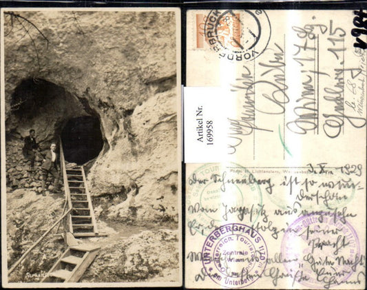 169958, Weissenbach an der Triesting Türkenlochklamm Ansicht m. Männer Steinwandklamm