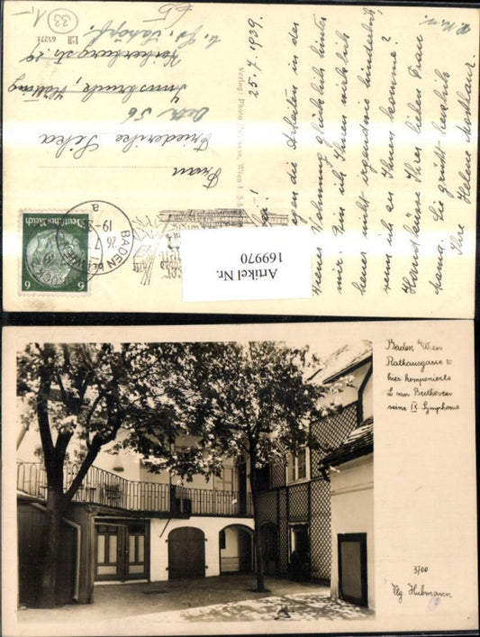 169970,Baden b. Wien Rathausgasse Beethovenhaus Hofansicht pub Hubmann 3700