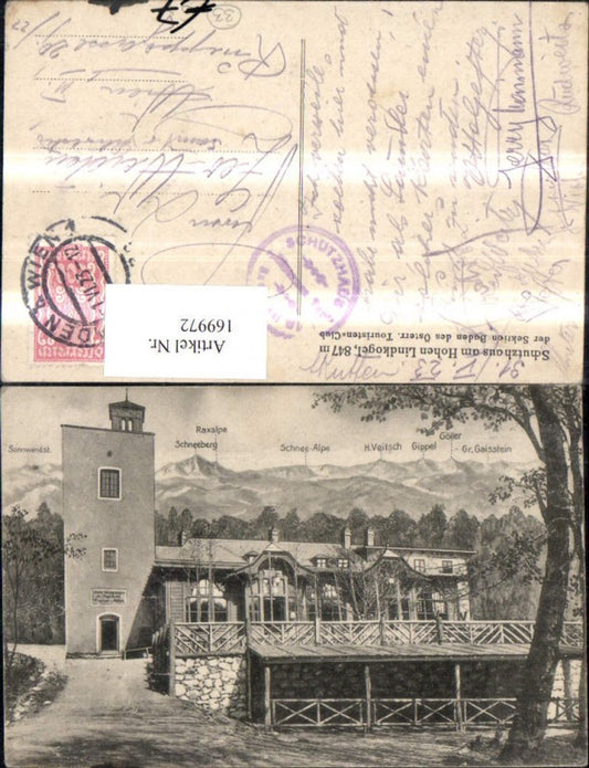 169972,Schutzhaus am Hohen Lindkogel Alland b. Baden b. Wien