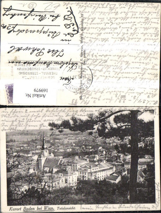 169979,Baden b. Wien Totalansicht 1933