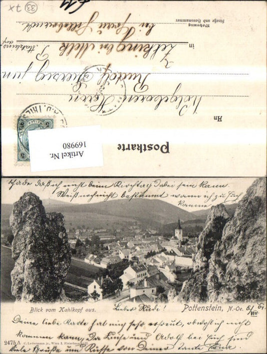 169980,Pottenstein Blick v. Kahlkopf aus 1904