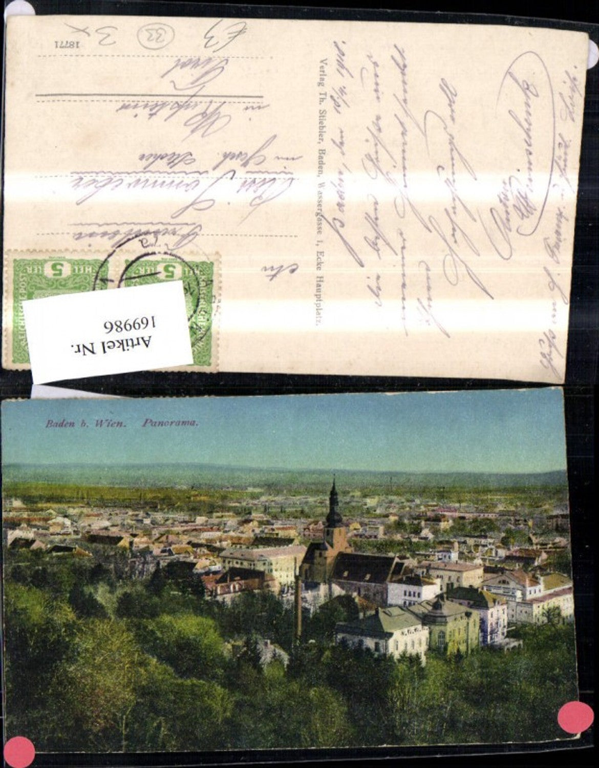 169986,Baden b. Wien Panorama 1918