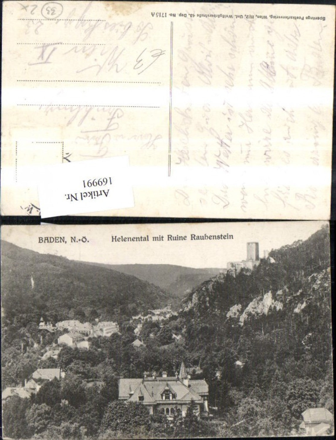 169991,Baden b. Wien Helenental m. Ruine Rauhenstein