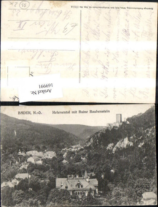 169991,Baden b. Wien Helenental m. Ruine Rauhenstein