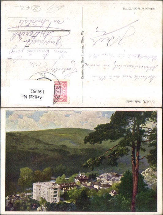 169992,Baden b. Wien Helenental 1923 Künstler Ak