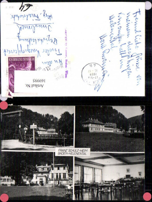 169995,Baden b. Wien Helenental Franz Schulz Heim Mehrbild Ak 1959