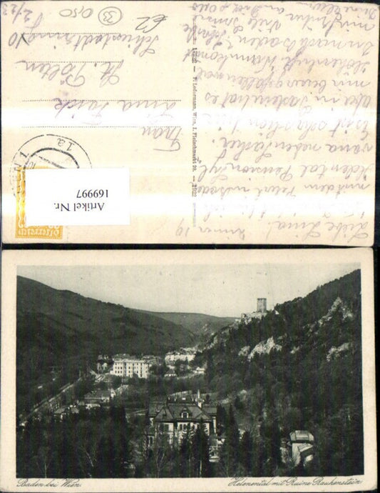 169997,Baden b. Wien Helenental m. Ruine Rauhenstein 1924