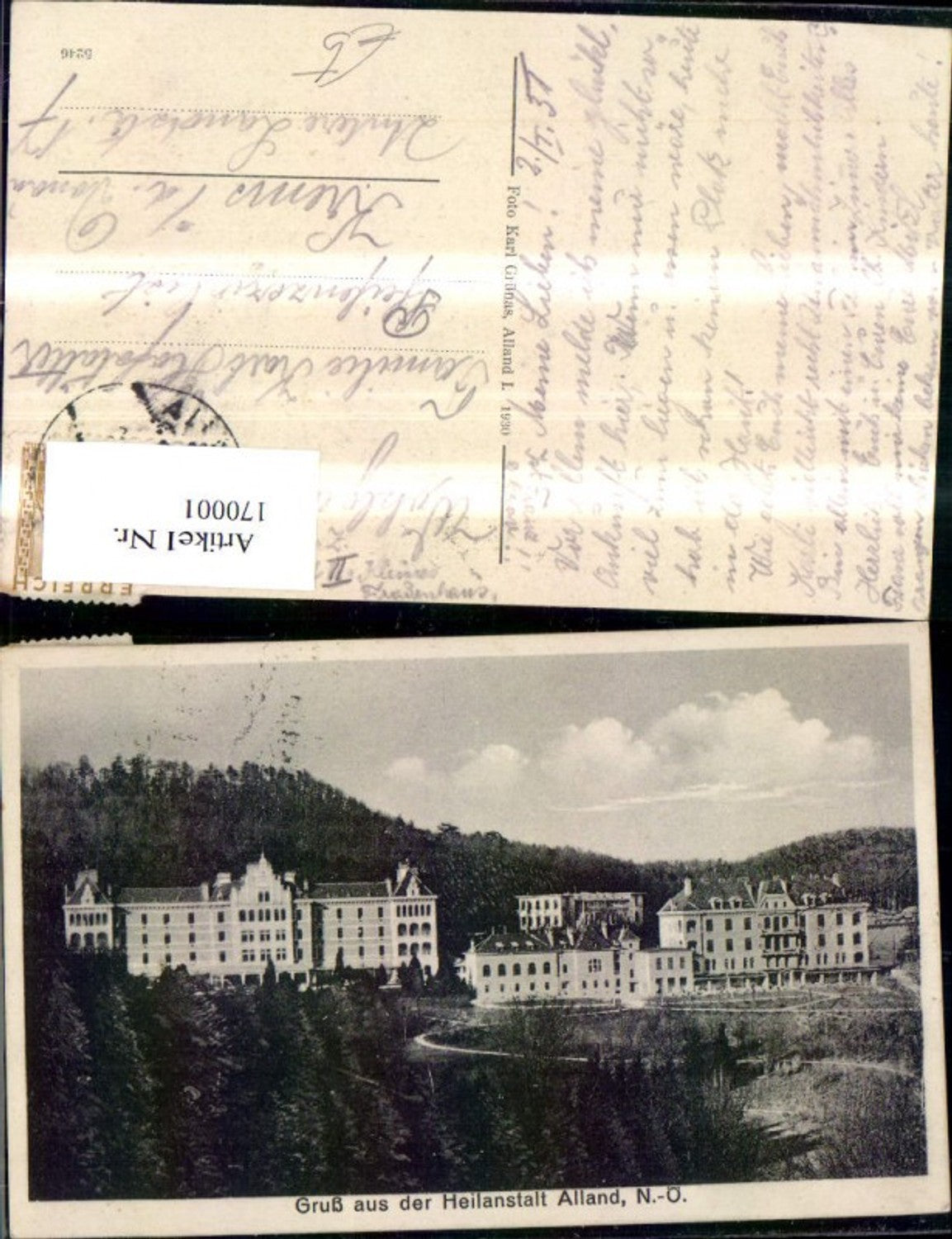 170001,Alland b. Baden b. Wien Ansicht Heilanstalt 1931