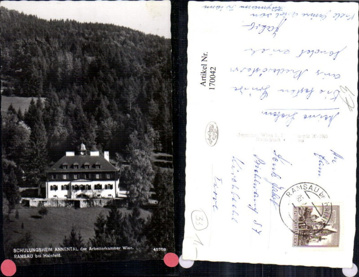 170042,Ramsau b. Hainfeld Schulungsheim Annental d. Arbeiterkammer Wien