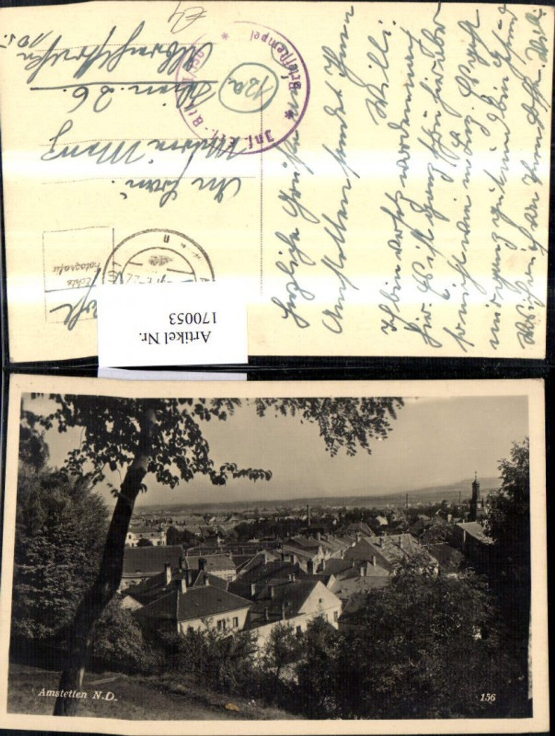 170053,Amstetten 1944 Ansicht m. Baum